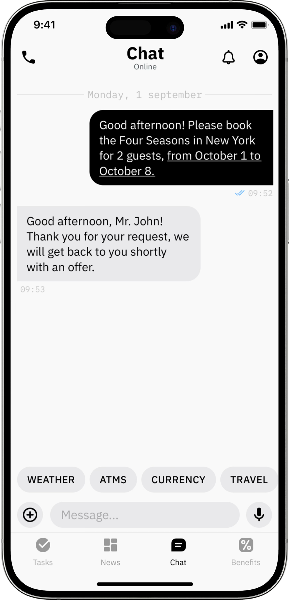 Mobile concierge application
